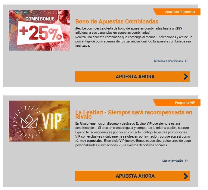 Promociones de Rivalo